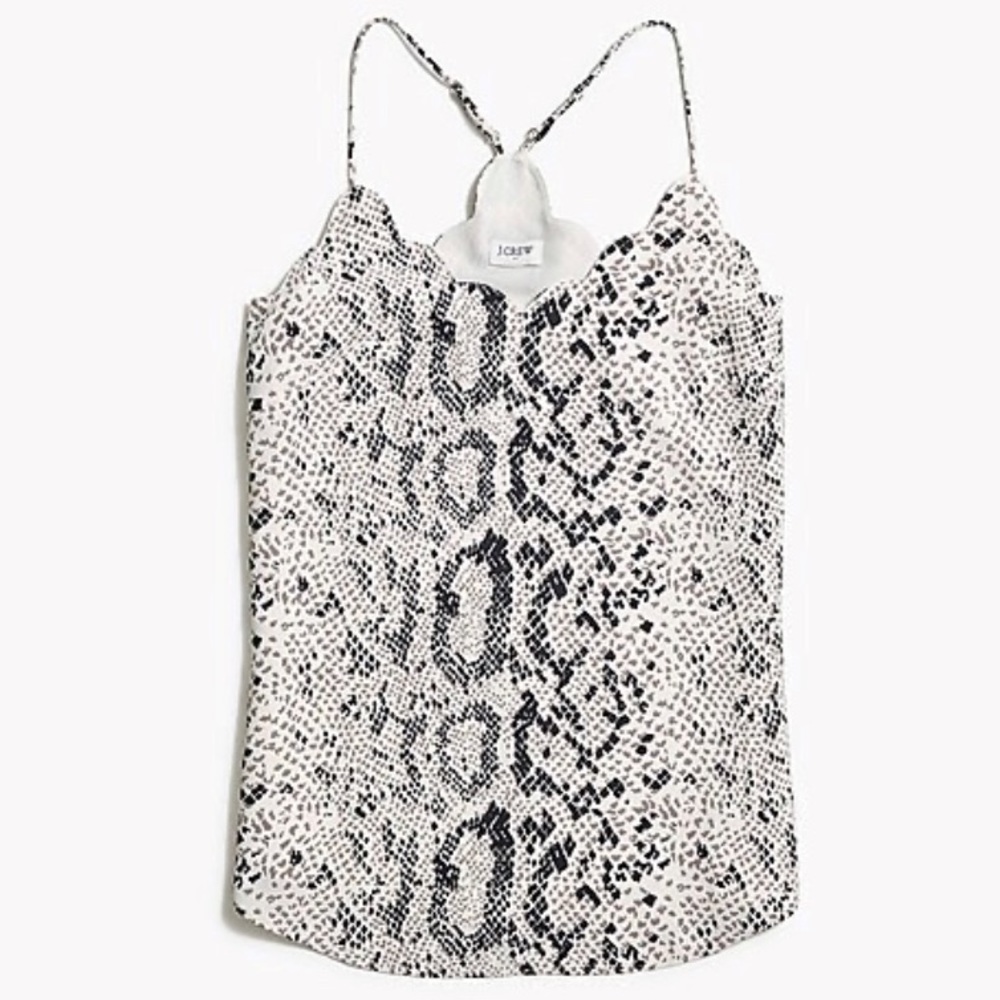J. Crew Snakeskin Scalloped Lined Cami Top Women’s - Picture 1 of 8